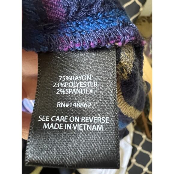 Torrid Navy Plaid Tunic Top statement back with pocket Lagenlook relax Size 3X - Picture 7 of 7